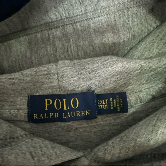 Ralph Lauren Men's Heather Gray Polo Hoodie 2xlg, Embroidered - Picture 2 of 9